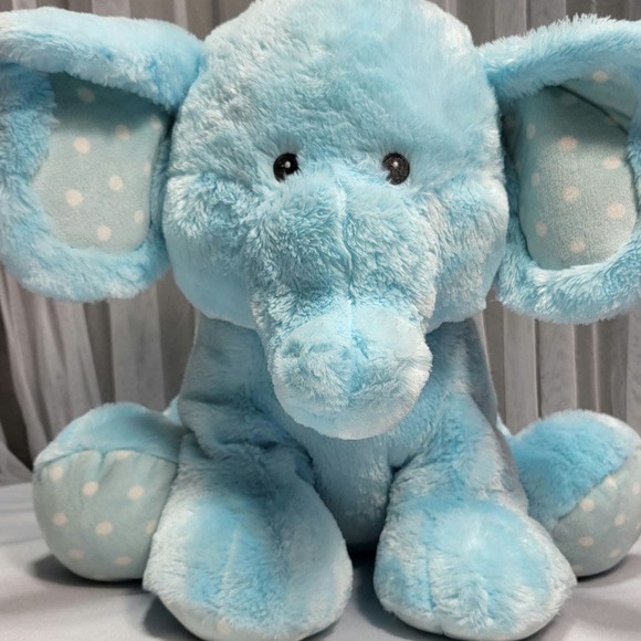 Baby Ganz Sweet Sammie Blue Elephant Polka Dot feet 20inch Stuffed Plush Animal - Picture 1 of 13